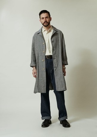 С чем носить серебряную куртку-рубашку мужчине