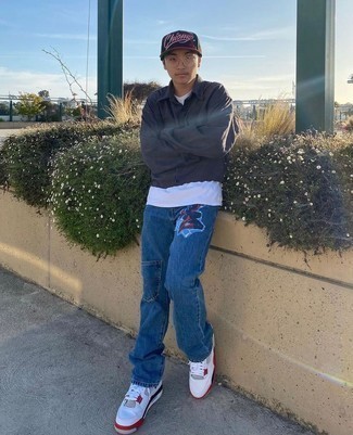 С чем носить серебряную куртку-рубашку мужчине