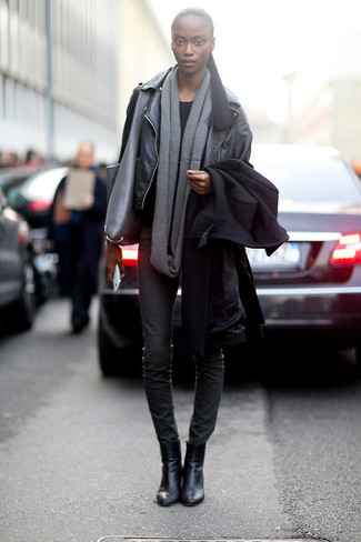 Какое пальто носить с серебряными узкими брюками