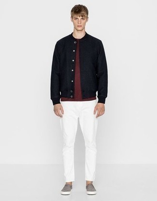 С чем носить серебряные замшевые слипоны мужчине