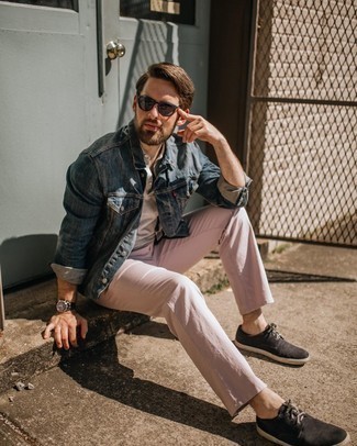 С чем носить серебряные замшевые кеды мужчине