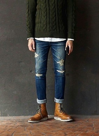 Как носить зауженные джинсы с ботинками броги