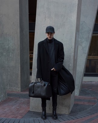 Как носить зауженные джинсы с длинным пальто