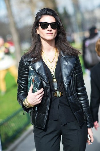 Как носить узкие брюки с кардиганом