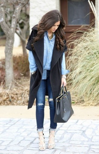 С чем носить пальто без рукавов