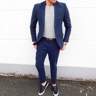 Как носить слипоны с костюмом