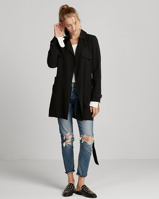 С чем носить лоферы с шипами женщине