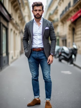 С чем носить замшевые оксфорды