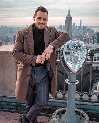 Как носить костюм с длинным пальто