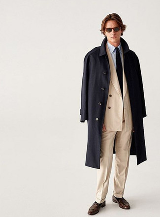 Как носить костюм с длинным пальто