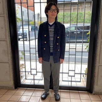 Как носить трикотажный жилет с двубортным пиджаком мужчине