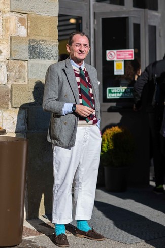 Как носить трикотажный жилет с двубортным пиджаком мужчине