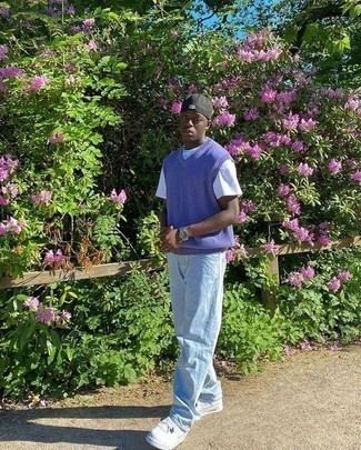 Как носить трикотажный жилет с джинсами мужчине