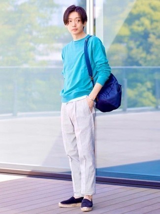 Как носить свитшот с эспадрильями мужчине