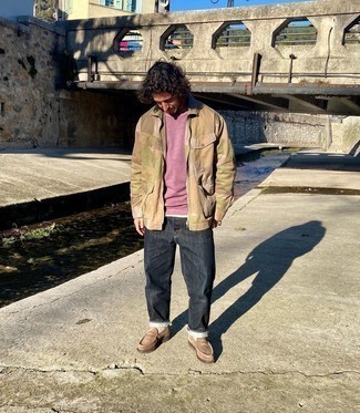 Как носить свитшот с джинсами мужчине