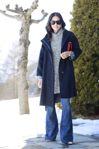 Какое пальто носить с светло-коричневыми ботильонами