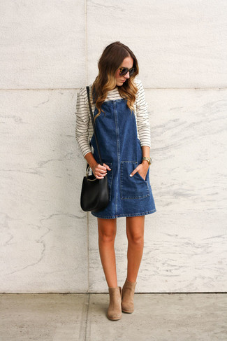 Какие сарафаны носить с светло-коричневыми ботильонами