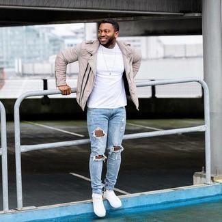 С чем носить светло-коричневую косуху мужчине