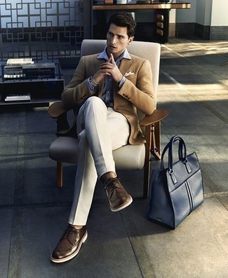 Какие броги носить с светло-коричневым пиджаком