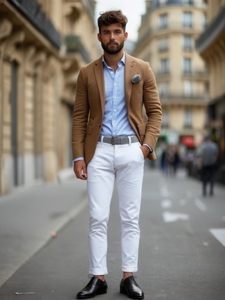 Какие туфли дерби носить с светло-коричневым пиджаком