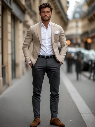 Какие туфли дерби носить с светло-коричневым пиджаком