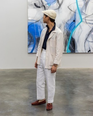 Какие мокасины носить с светло-коричневым пиджаком мужчине