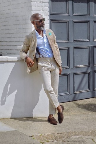 Какие монки носить с светло-коричневым пиджаком