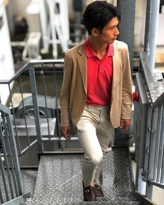 Какие монки носить с светло-коричневым пиджаком