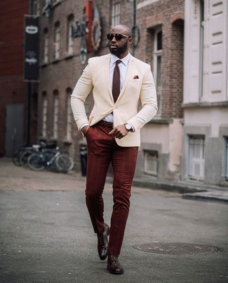 Какие оксфорды носить с светло-коричневым пиджаком