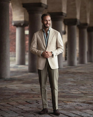 Какие оксфорды носить с светло-коричневым пиджаком