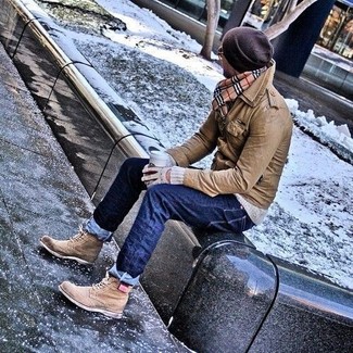 Какие джинсы носить с светло-коричневыми ботинками броги