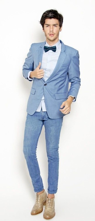 Какие пиджаки носить с светло-коричневыми брогами