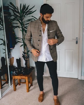 Какие джинсы носить с светло-коричневыми туфлями дерби