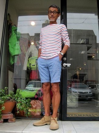 Какие шорты носить с светло-коричневыми ботинками дезертами