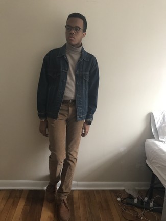 Какие водолазки носить с светло-коричневыми ботинками дезертами