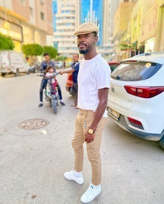 С чем носить светло-коричневую кепку мужчине