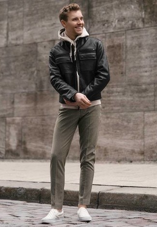 Какие бомберы носить с светло-коричневым худи мужчине