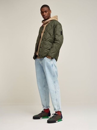 Какие бомберы носить с светло-коричневым худи мужчине