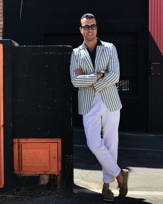 С чем носить светло-коричневые кожаные топсайдеры