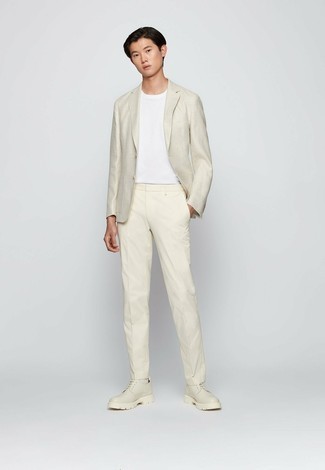 С чем носить светло-коричневые кожаные туфли дерби