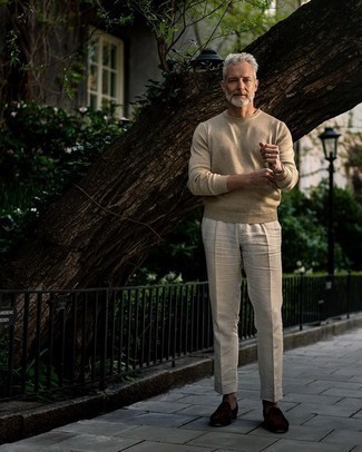 С чем носить светло-коричневые льняные брюки мужчине