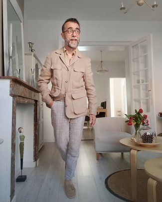 Какие брюки чинос носить с светло-коричневыми лоферами