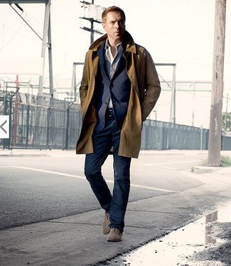 Какие пиджаки носить с светло-коричневыми оксфордами