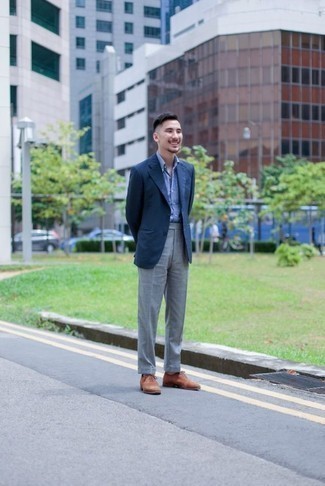 Какие пиджаки носить с светло-коричневыми оксфордами