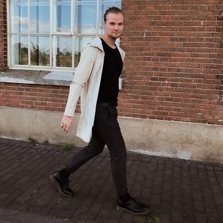 Какие туфли дерби носить с светло-коричневым дождевиком