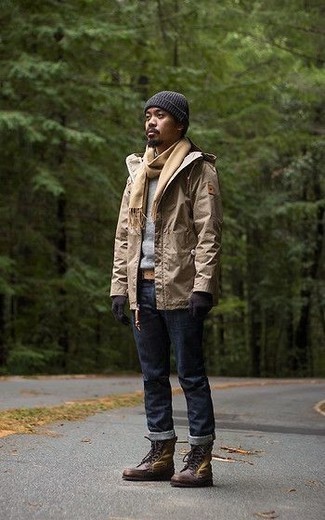 С чем носить светло-коричневый шарф мужчине