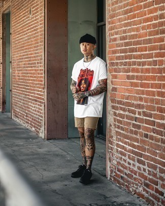 С чем носить светло-коричневые шорты мужчине