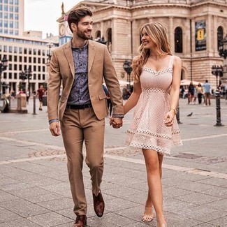 Какие туфли дерби носить с светло-коричневым костюмом