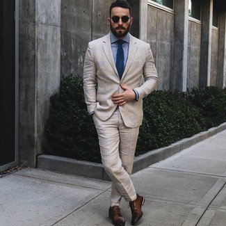 Какие туфли дерби носить с светло-коричневым костюмом