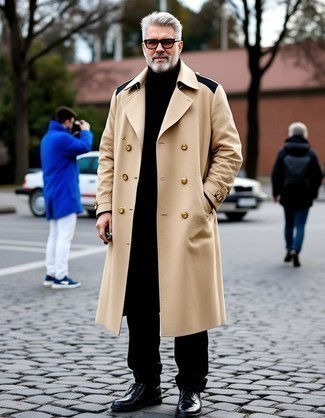 С чем носить светло-коричневый плащ мужчине